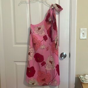 Express one shoulder pink dress